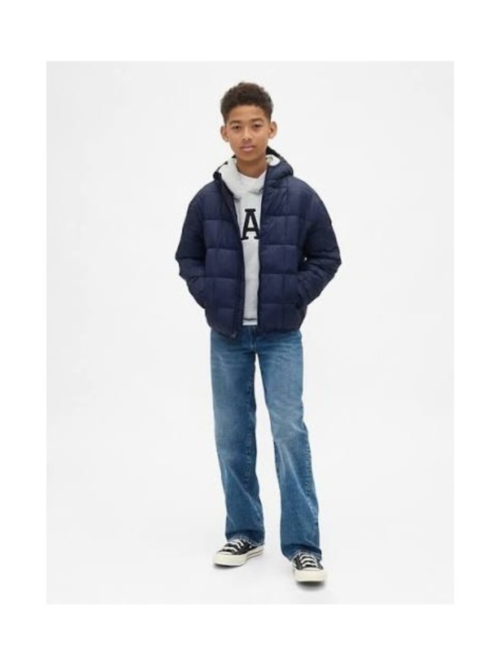 GAP Kids Recycled Lightweight Puffer Jacket Size 8 (M) Colour Navy Blue NWT
